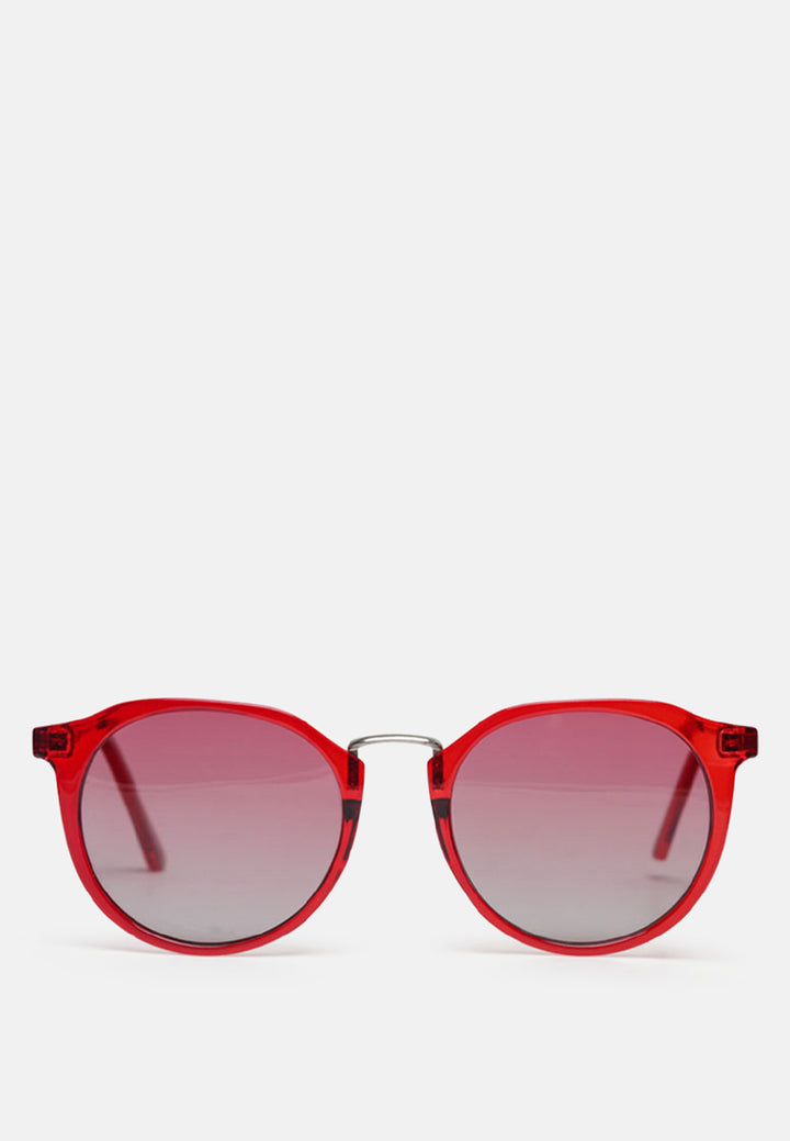 printed frame cateye sunglasses#color_red