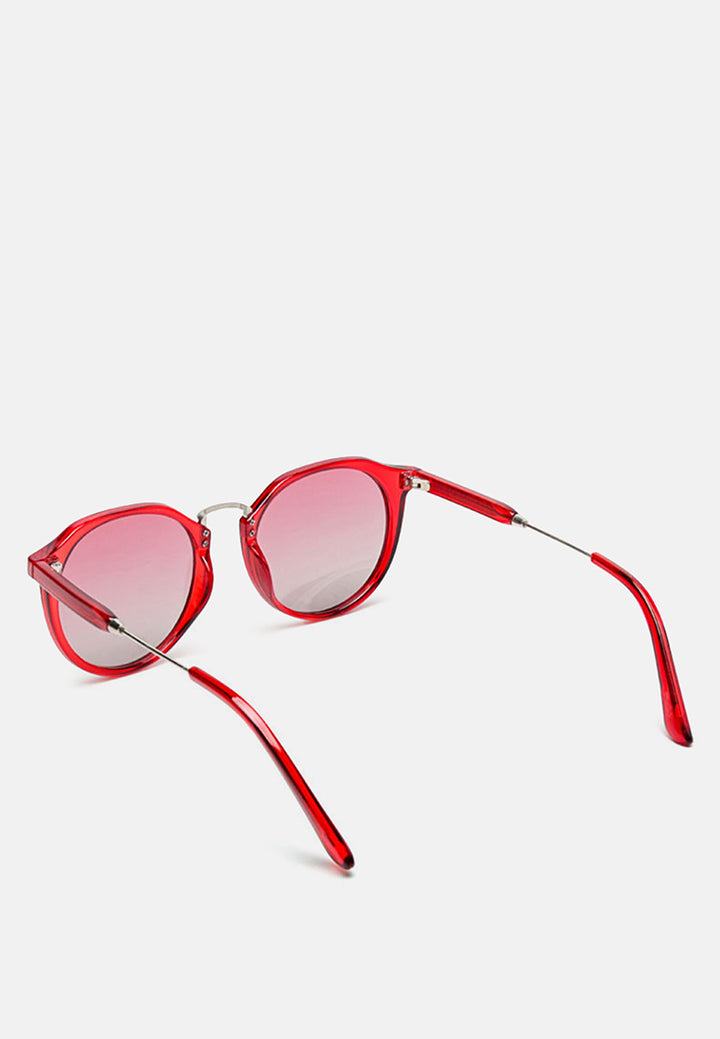 printed frame cateye sunglasses#color_red