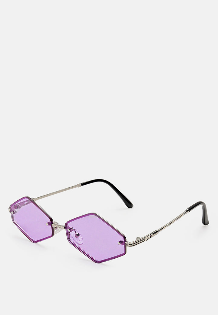 thin rim rhombus sunglasses#color_purple