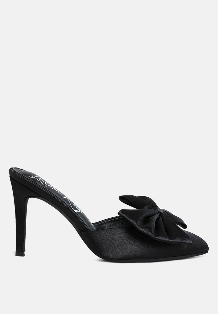 sidonie bow detail high heel mules by ruw#color_black