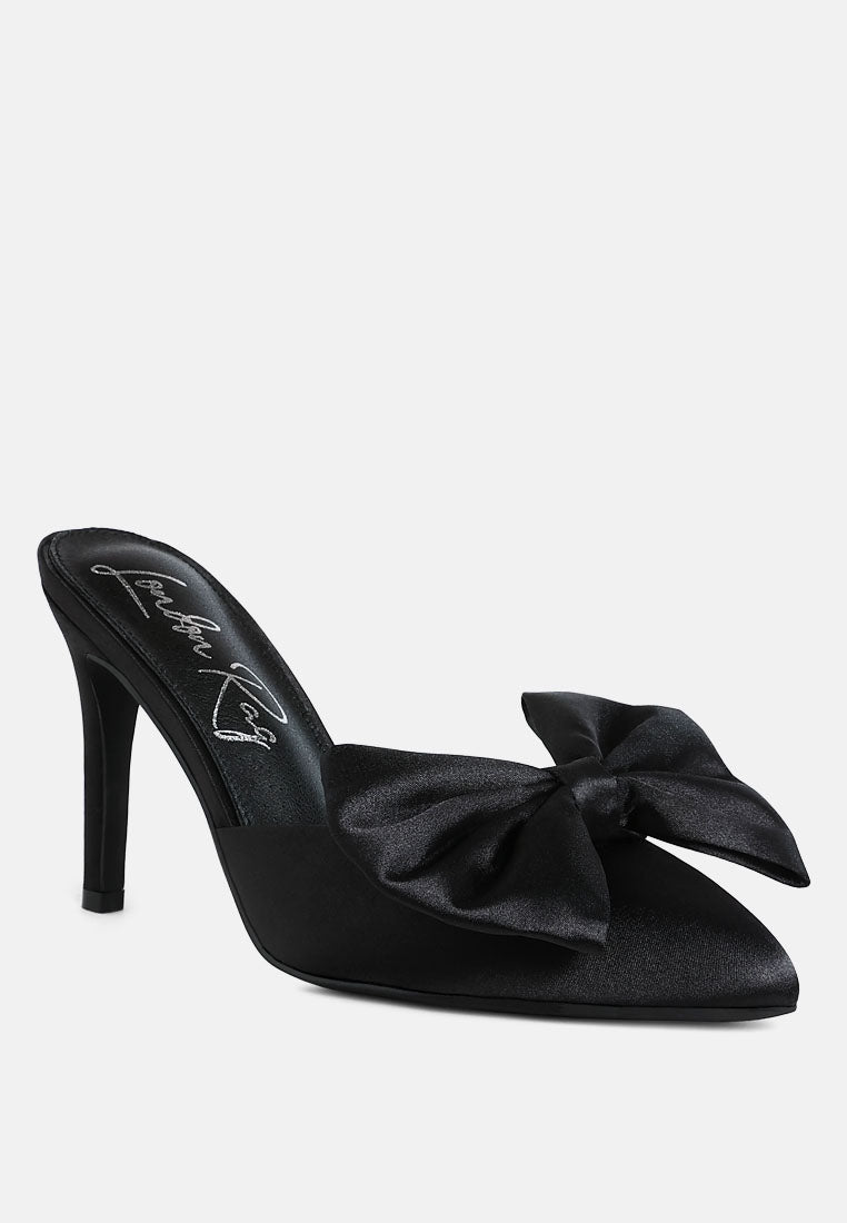 sidonie bow detail high heel mules by ruw#color_black