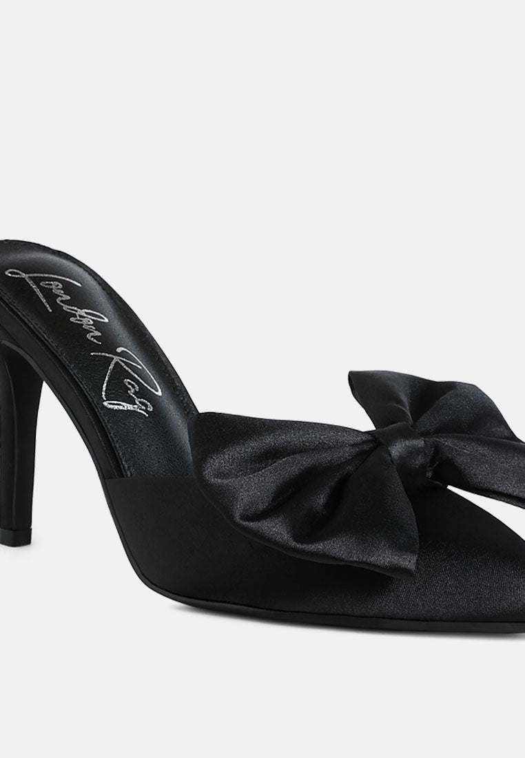sidonie bow detail high heel mules by ruw#color_black