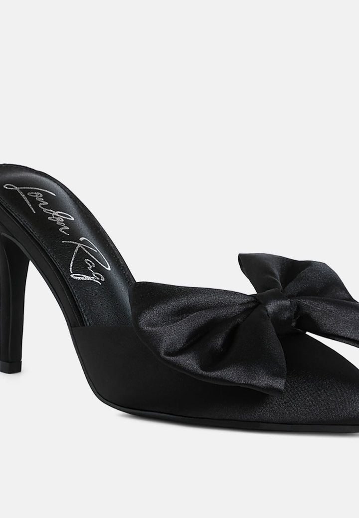 sidonie bow detail high heel mules by ruw#color_black