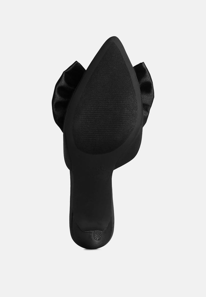 sidonie bow detail high heel mules by ruw#color_black