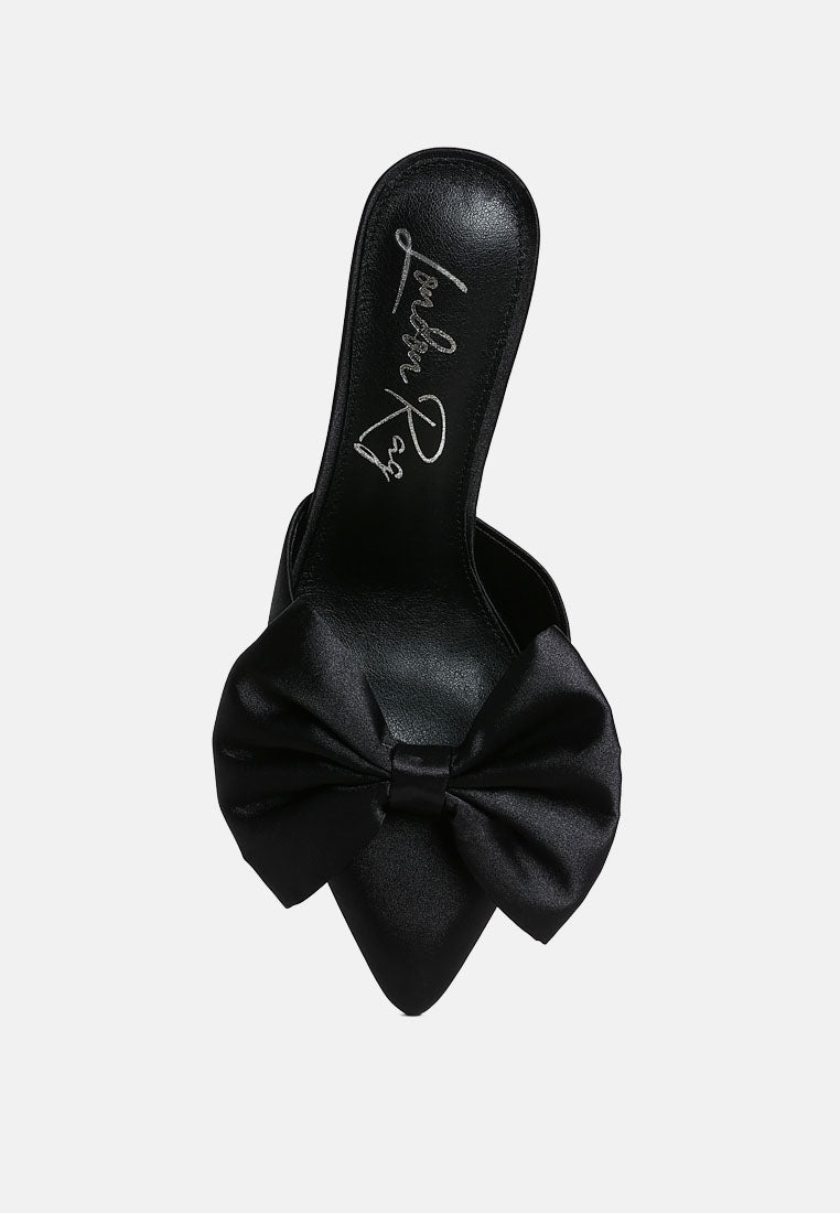 sidonie bow detail high heel mules by ruw#color_black