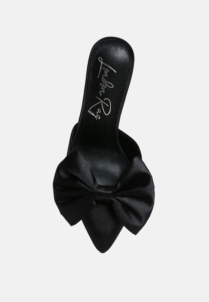 sidonie bow detail high heel mules by ruw#color_black