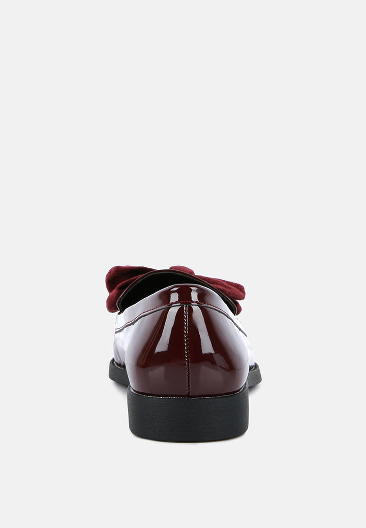 bowberry bow-tie patent loafers by ruw#color_burgundy