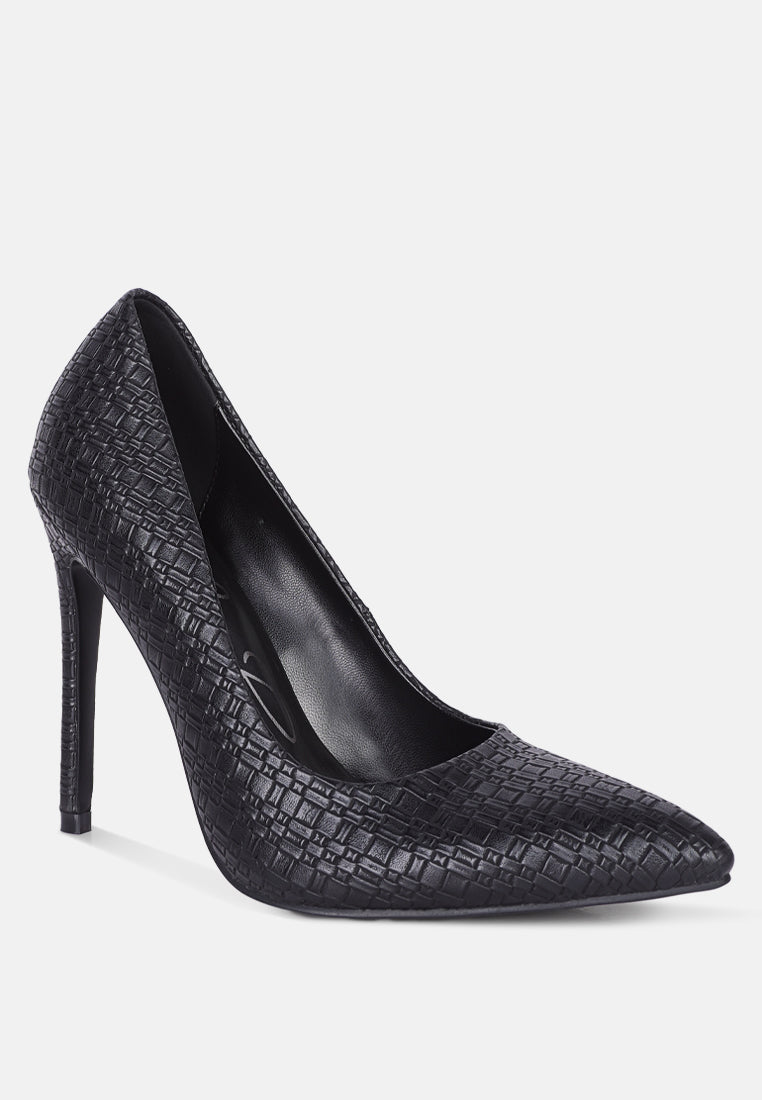 brinkles weave pattern high heel pumps by ruw#color_black