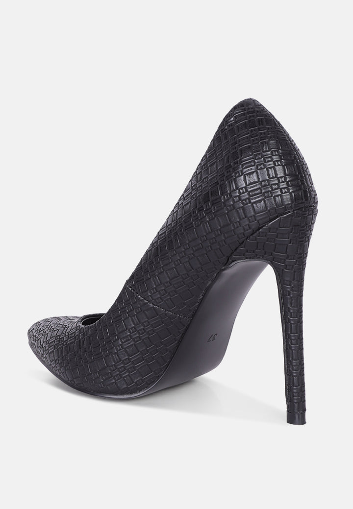 brinkles weave pattern high heel pumps by ruw#color_black