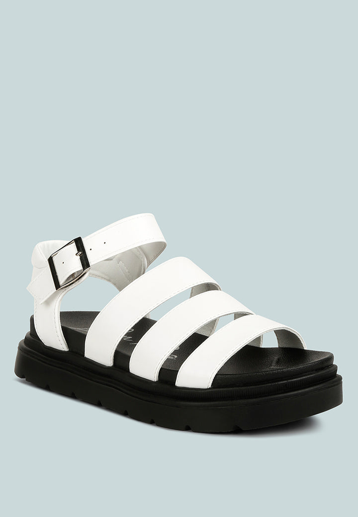 belcher faux leather gladiator sandals by ruw#color_white