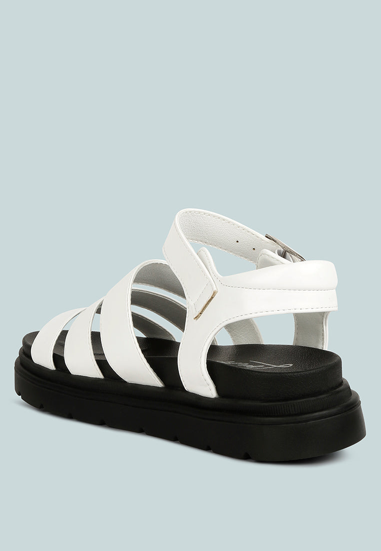 belcher faux leather gladiator sandals by ruw#color_white