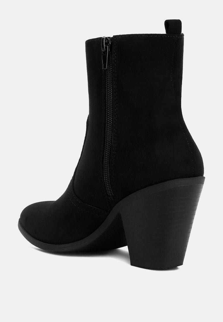 yale high ankle cowboy boots in black#color_black