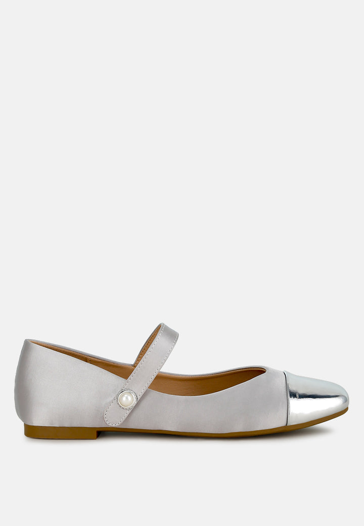 albi patent toe cap satin mary jane#color_silver