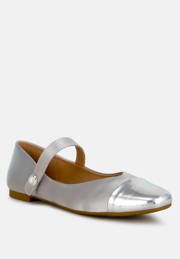albi patent toe cap satin mary jane#color_silver