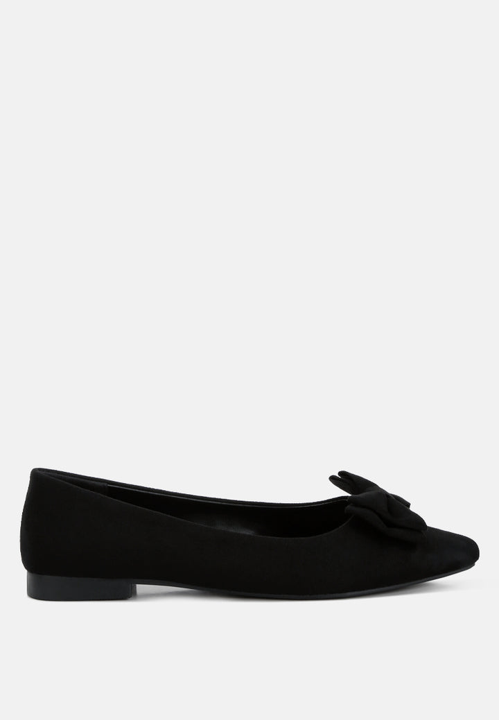 suede bow ballerinas by ruw color_black