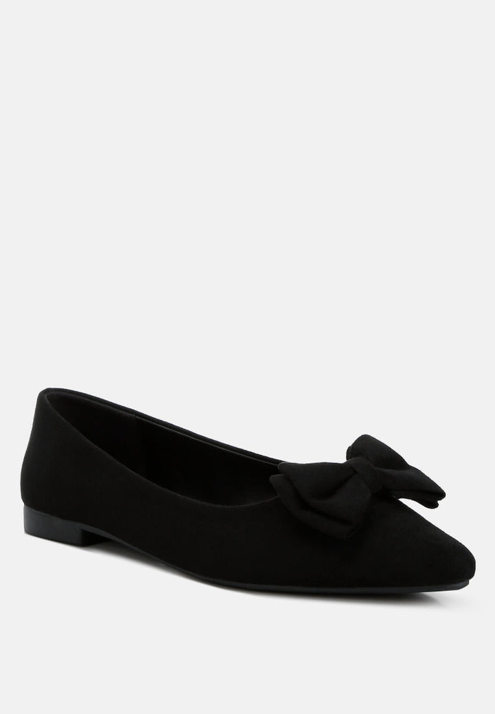 suede bow ballerinas by ruw color_black