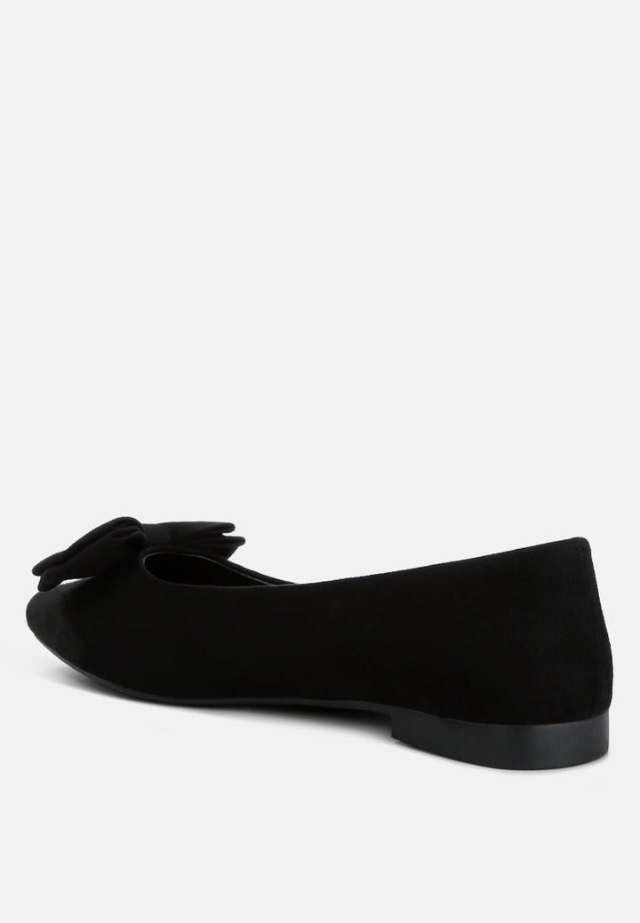 suede bow ballerinas by ruw color_black