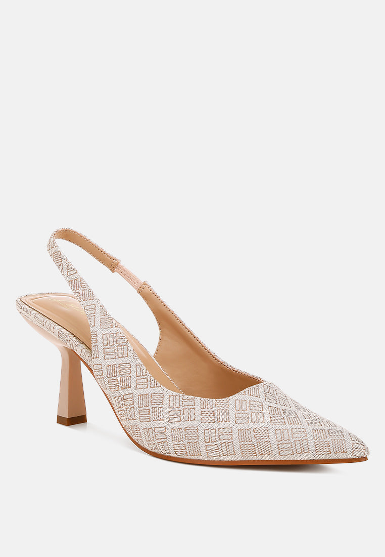 pointed toe kitten heel pumps by RUW#colour_beige