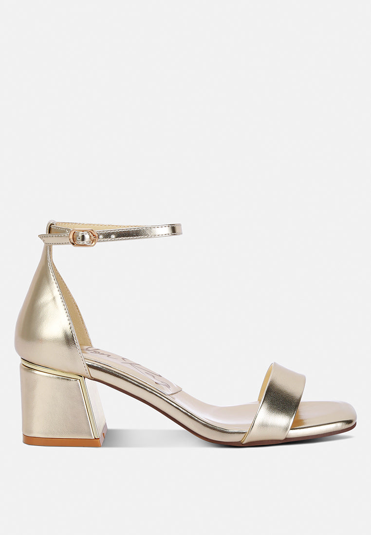 metallic block heel sandals by RUW#colour_gold