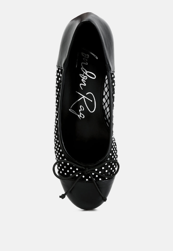 mesh ballerina pumps by ruw#color_black