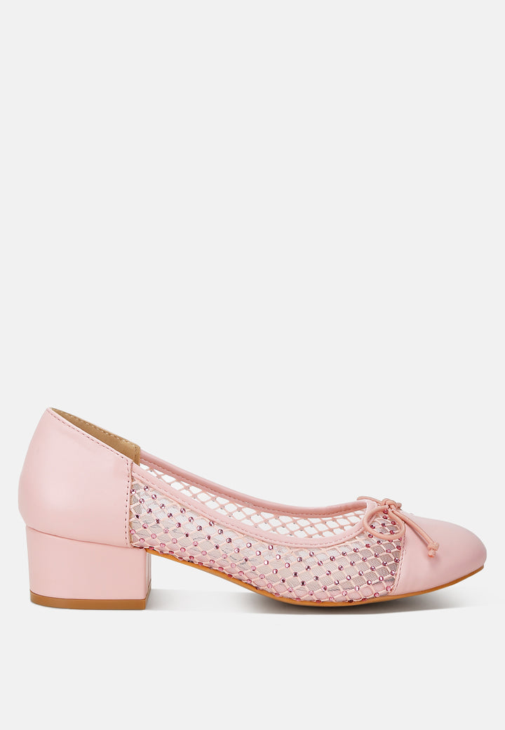 mesh ballerina pumps by ruw#color_pink