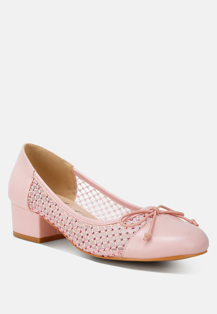 mesh ballerina pumps by ruw#color_pink