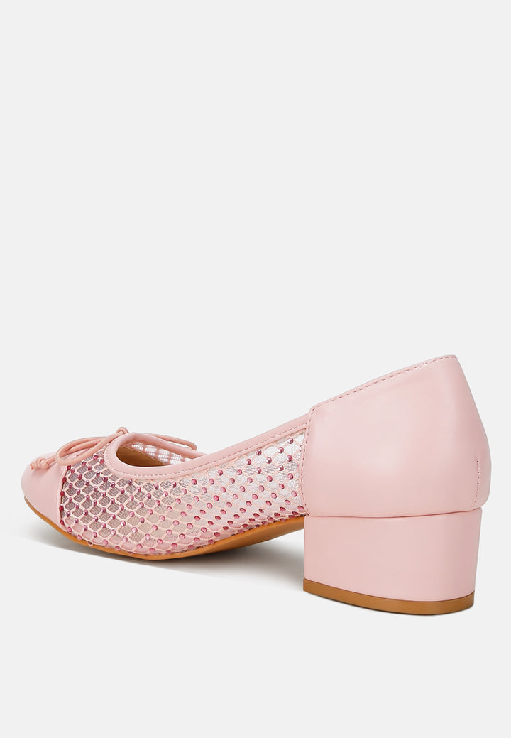 mesh ballerina pumps by ruw#color_pink