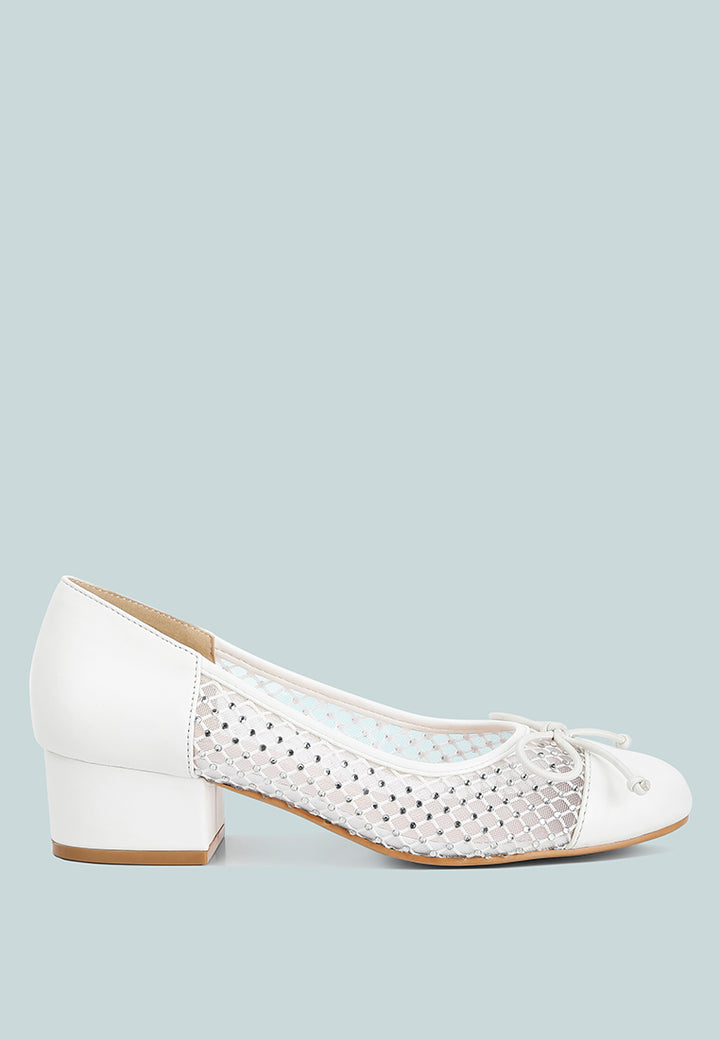 mesh ballerina pumps by ruw#color_white