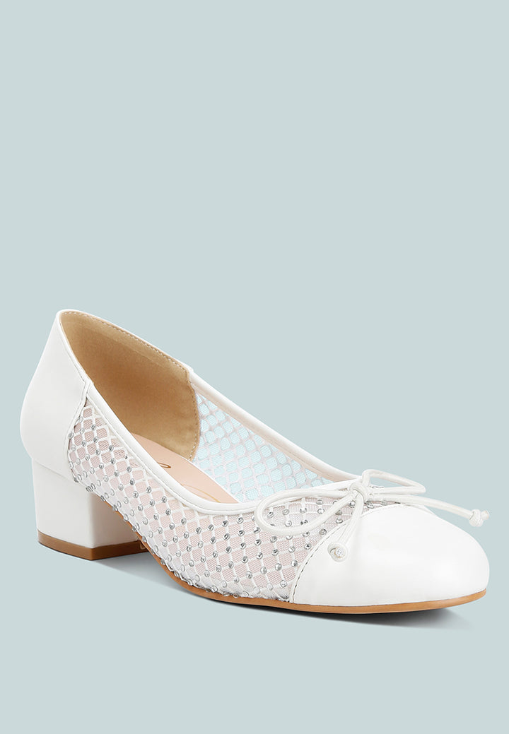 mesh ballerina pumps by ruw#color_white