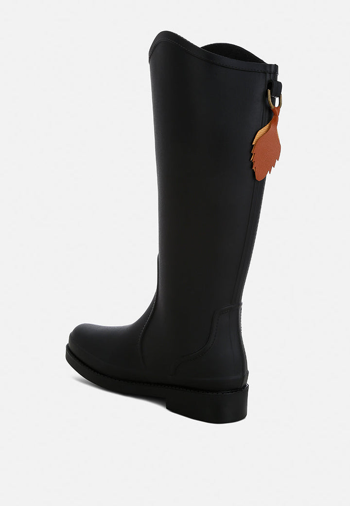 charm detail calf boots by ruw color_black