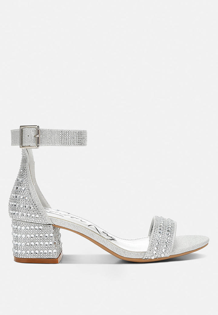 rhinestones embellished block sandals by ruw#color_white