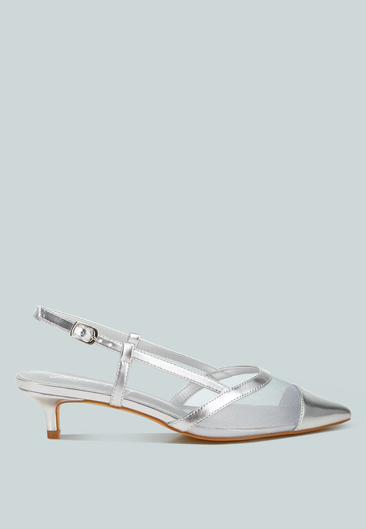 mesh slingback sandals by ruw#color_silver