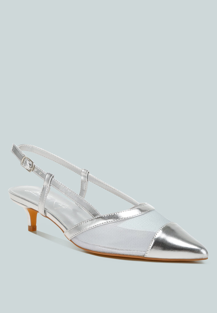 mesh slingback sandals by ruw#color_silver