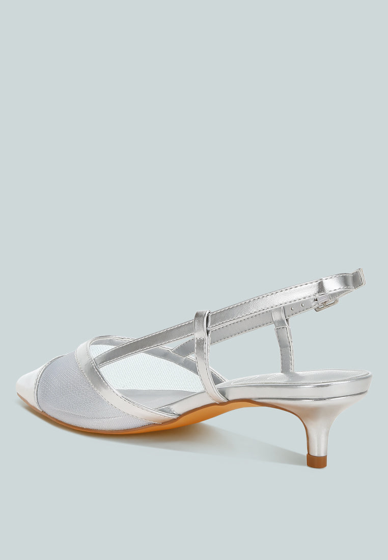 mesh slingback sandals by ruw#color_silver