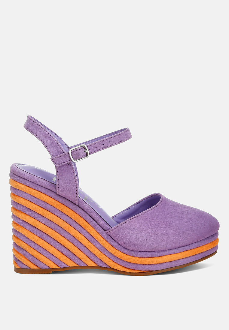 dual tone wedge sandals by ruw#color_purple