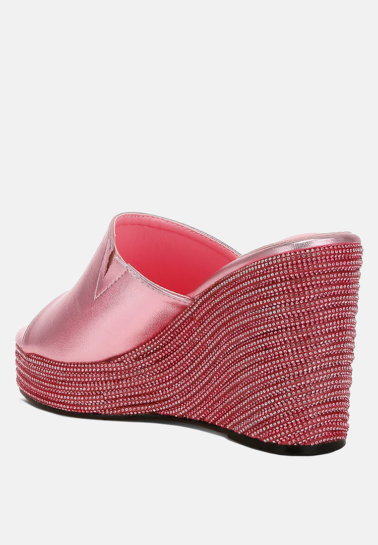 wedge heel peep toe sandals by ruw#color_pink