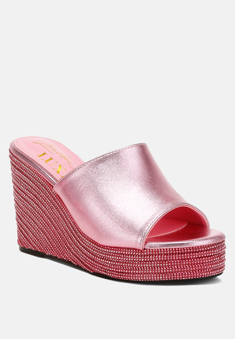 wedge heel peep toe sandals by ruw#color_pink