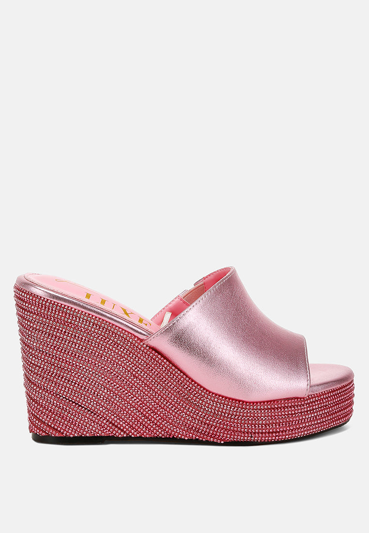 wedge heel peep toe sandals by ruw#color_pink