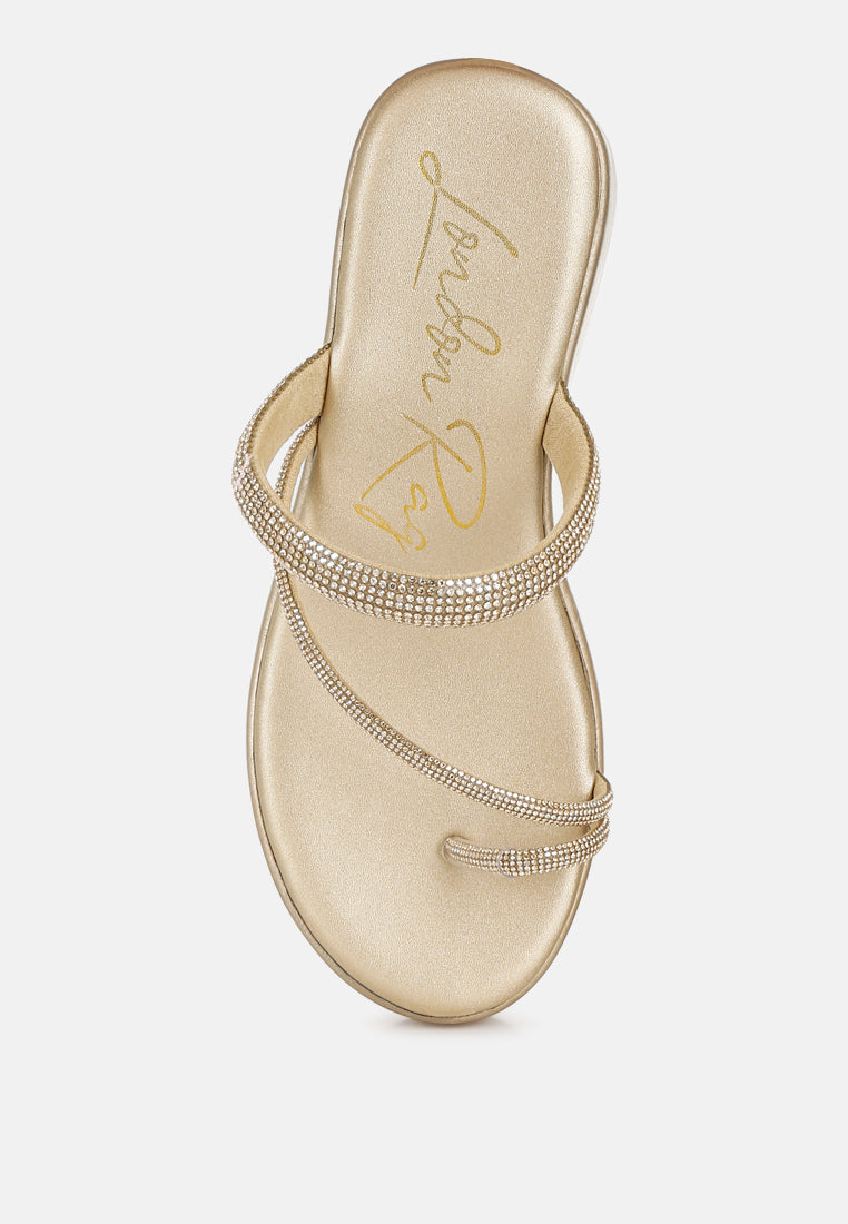 slip on rhinestone sandals by ruw#color_gold