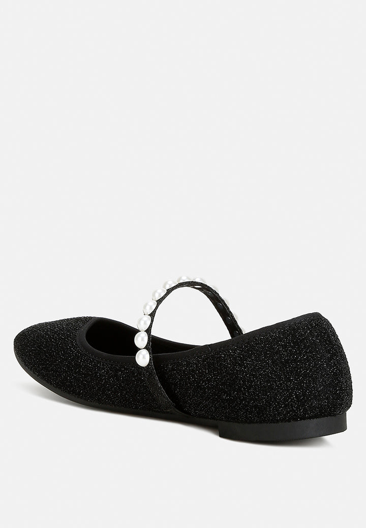 pearl strapped glitter ballerinas by ruw#color_black