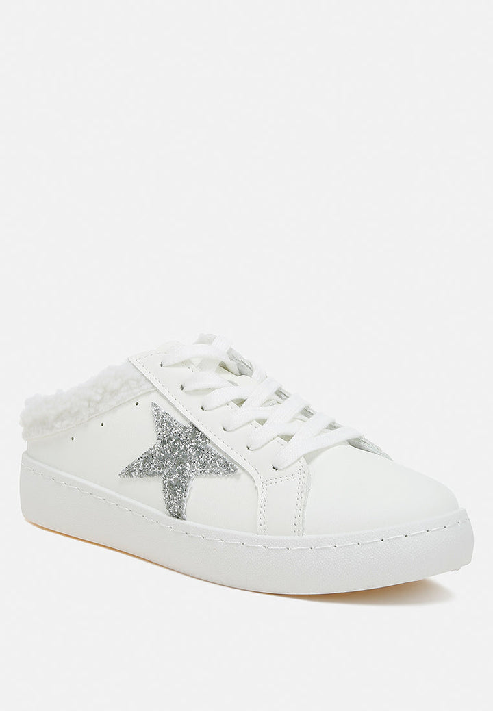 fur collar slip on sneakers by RUW#colour_white