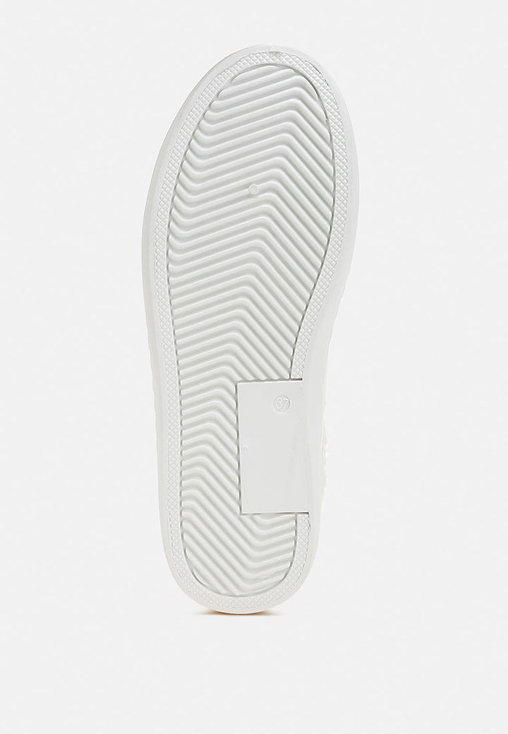 fur collar slip on sneakers by RUW#colour_white