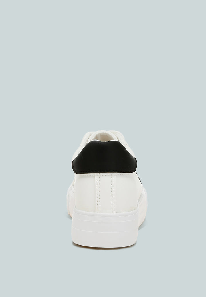 glitter patch chunky sneakers by ruw#color_white-silver