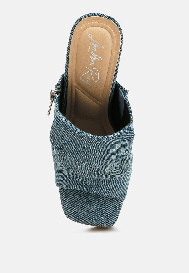 denim pouch detail sandals by ruw#color_denim