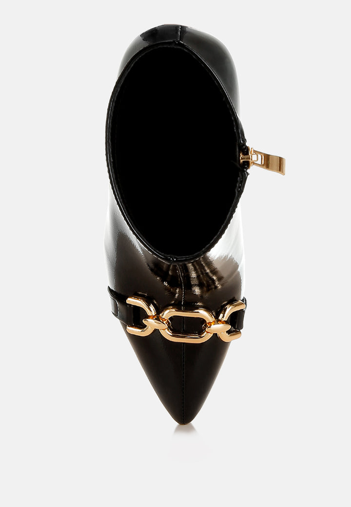 metallic chain detail boots by ruw#color_black