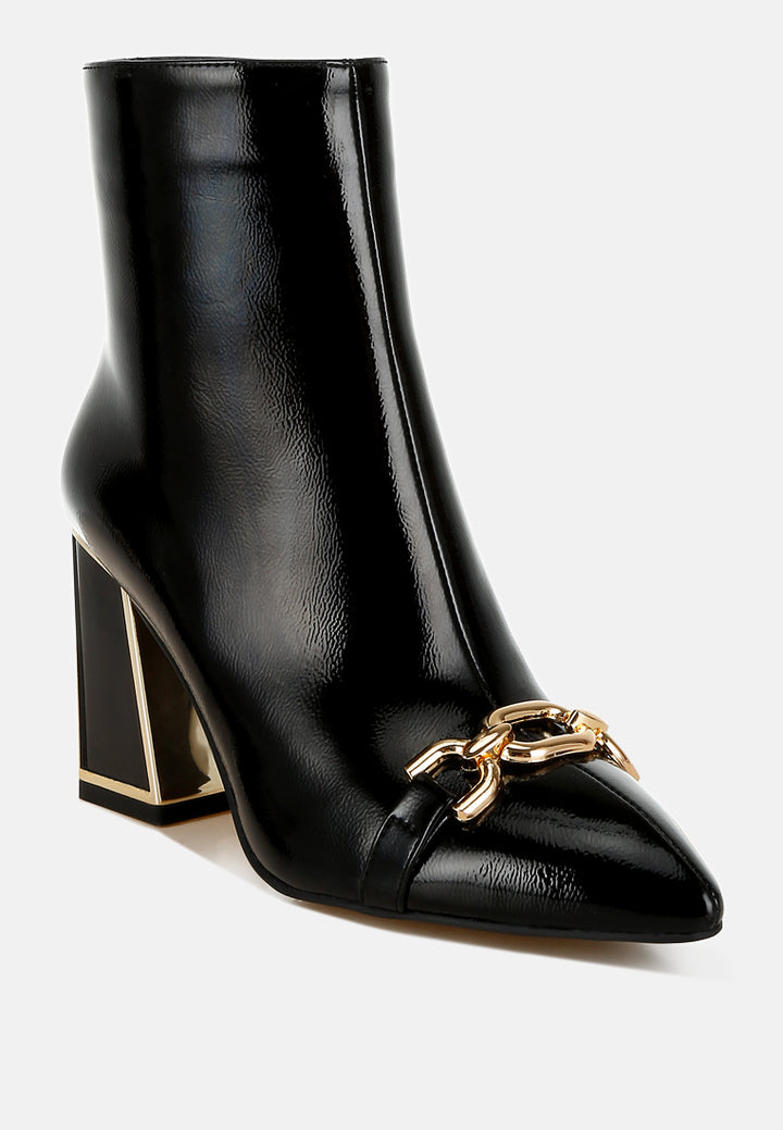 metallic chain detail boots by ruw#color_black