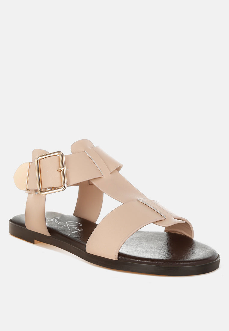 gladiator flat sandals by ruw#color_beige