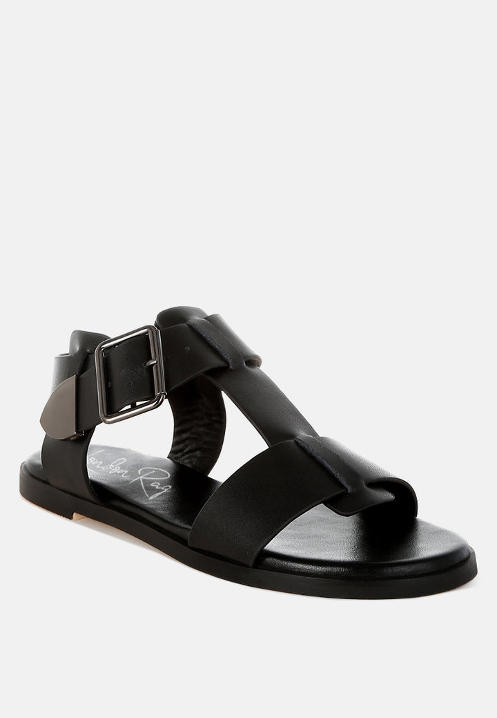 gladiator flat sandals by ruw#color_black