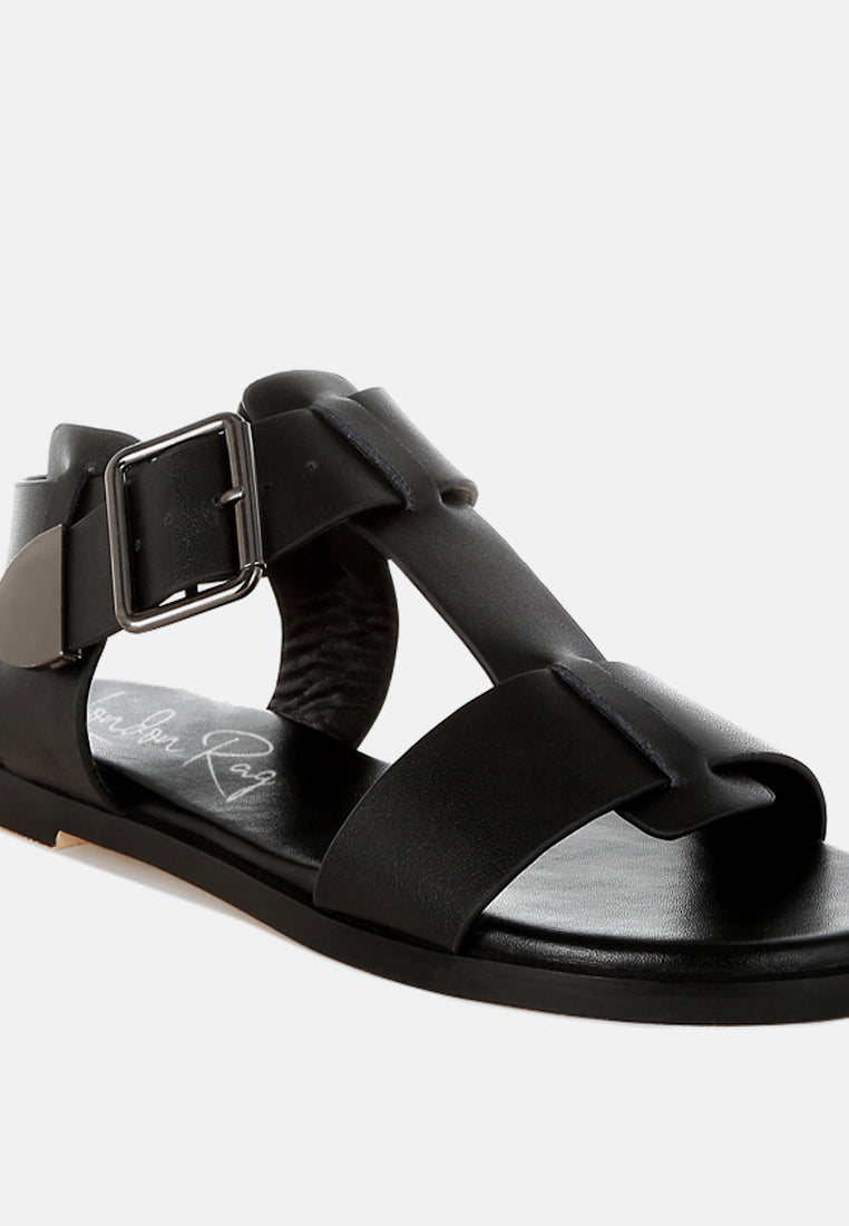 gladiator flat sandals by ruw#color_black