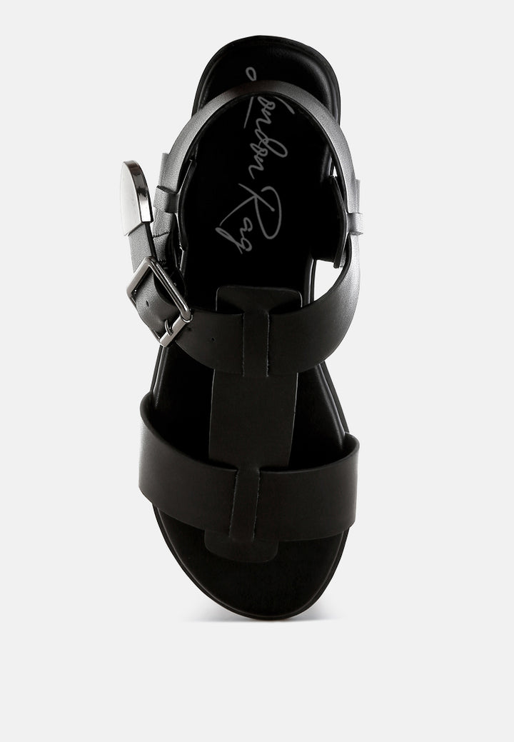 gladiator flat sandals by ruw#color_black